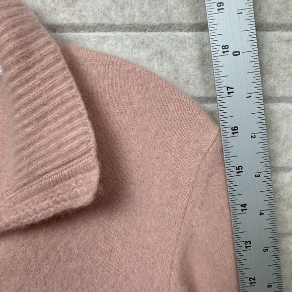 Orvis Cardigan Sweater 100% Cashmere M Pink Button-Up 3/4 Sleeves Soft & Cozy - Picture 7 of 12